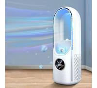 Ventilador de escritorio sin cuchilla, unidad de enfriamiento USB portátil con 6 velocidades y temporizador, circulador de aire silencioso de la torre para la oficina en casa, refrigerador evaporativo
