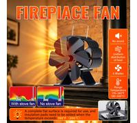 Ventilador de estufa alimentado por calor de 6 aspas, chimenea negra, quemador de leña, respetuoso con el medio ambiente, silencioso, distribución eficiente del calor en el hogar Stove Fan