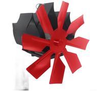 Ventilador de estufa alimentado por calor montado en la pared, circulador de chimenea de aluminio anodizado con abrazadera de tubo, distribuidor eficiente de aire de combustión de madera