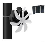 Ventilador de estufa para chimenea de leña con base de montaje magnético y fuente de alimentación impulsada por calor para una circulación de aire fiable (plata)