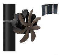 Ventilador de estufa para chimenea de leña con base de montaje magnético y fuente de alimentación impulsada por calor para una circulación fiable (bronce)