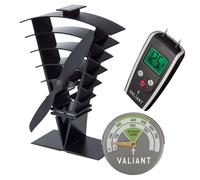 Ventilador de estufa Valiant Vanquish, termómetro magnético y medidor de humedad