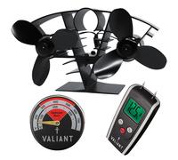 Ventilador de estufa Valiant Whirlwind, termómetro magnético y medidor de...
