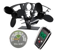 Ventilador de estufa Valiant Whirlwind, termómetro magnético y medidor de hum...