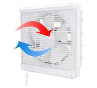 Ventilador de extracción de 500 m³/h, diámetro de 200 mm, reversible de doble sentido, con un flujo de aire potente. Ventilador de pared para cocina, baño, ático y sótano.