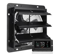 Ventilador de extracción VEVOR, 254 mm, con regulador de temperatura y humedad, motor EC, 843 CFM, ventilador de pared con control de velocidad, para montaje en pared, ideal para ventilación y refrige