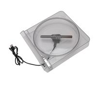 Ventilador de Holograma 3D con Cubierta, Pantalla de Proyector Holográfico con Control de Aplicación de 14 Cm, Proyector Holográfico 3D con Resolución 2000 * 14PX de 128 LED para
