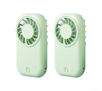 Ventilador de mano de tamaño de bolsillo, diseño delgado, alto flujo de aire para rutinas de belleza, secador de esmalte de uñas, eventos al aire libre, verde naranja (verde)