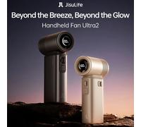 Ventilador de Mano JISULIFE Ultra 2, Potente Ventilador Turbo Jet, 100 Velocidades, Batería Recargable de 9000mAh, Pantalla LED, para Campismo al Aire Libre Black 9000mAh