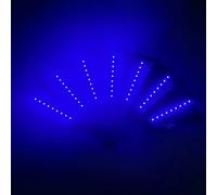 Ventilador de mano LED - Ventilador grande plegable iluminado con batería | Festival Glow plegable para de danza del vientre | Ventilador Clack luminoso para fotografía de conciertos EDM