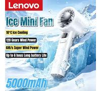 Ventilador de Mano Mini con Pantalla LED Digital, 3000 mAh, Compresa de Hielo, Enfriamiento de Alta Velocidad, Recargable por USB, Portátil Silvery