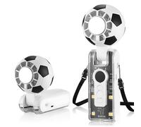 Ventilador de Mano Portatil en Forma de Fútbolcon Refrigerador de Hielo | Blanco, Recargable & Silencioso, 6 Velocidades (1-100) & Pantalla LED, Ventiladores Pequeños para Oficina, Viaje, Escuela