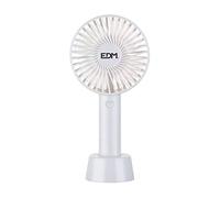 EDM Ventilador de mano recargable 4,5 W aspas Ø10,6 x 21,3 cm
