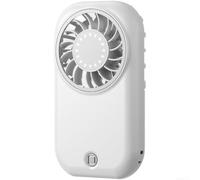 Ventilador de mano recargable por USB con 5 ajustes y 1200 mAh de larga duración para batería, diseño delgado para viajes en casa y camping (blanco)