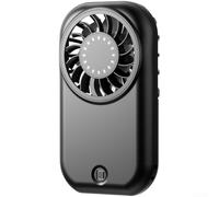 Ventilador de mano recargable por USB con 5 niveles de intensidad del viento y diseño ergonómico delgado para un fácil manejo (negro)