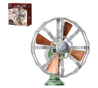 Ventilador de mesa maqueta - Verde vintage - Ventilador retro - Oscilante - Engranajes visibles
