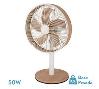 Abrila Alcañiz Blanco/Haya - Ventilador De Sobremesa 220-240 V