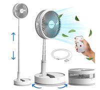Ventilador de mesa plegable Vulpes Goods, ventilador de pie, ventilador de suelo, con control remoto, mini ventilador, ajustable, 4 en 1, silencioso, 12 dB