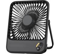 Ventilador de mesa portátil - 7 pulgadas - Recargable - 4 velocidades - Luz LED