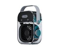 Ventilador de mesa recargable con humidificador antiniebla y luz nocturna | Ventilador de escritorio de refrigeración de hielo para el trabajo, coche, exterior, batería de 4000 mAh para el hogar
