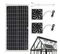 Ventilador de panel solar, 16 W, resistente al agua, silencioso, potente | Ventilador solar doble con panel para el hogar, invernadero, gallinero, cobertizo, camping, perrera, ático
