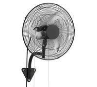 Ventilador de pared, 457 mm, ventilador de pared colgante con oscilación, 3 velocidades, gran alcance de aire, ángulo de rotación ajustable, potente, ideal para uso industrial, comercial, garajes, tal