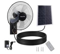 Ventilador de Pared con Placa Solar y Batería, Ventilador Solar Exterior