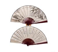 Ventilador de pared de seda chino hecho a mano, elegante decoración colgante oriental, cultural para sala de estar, dormitorio, oficina(5)