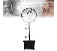 Ventilador de Pedestal Oscilante con Nebulizador: 3 Velocidades de Refrigeración, Oscilación de 60° y Tanque de 9 Galones; Portátil y de Altura Ajustable; Ideal para Patios, Restaurantes y Gimnasios