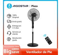 Ventilador de Pie con Mando a Distancia, 7 Aspas, Oscilación de 80º, Temporizador, 3 Velocidades y 3 Modos, Altura Regulable