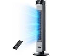 Ventilador de pie - Enfría espacios amplios - Flujo de aire potente - 101 cm - Negro
