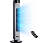 Ventilador de pie - Enfría espacios amplios - Flujo de aire potente - 101 cm - Negro