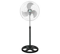 Ventilador de Pie Industrial - Ventilador Silencioso Redondo Oscilante - 3 Velocidades - Cabezal Inclinable - Potencia de 80W - 1,30 m x Ø50 cm - Kmt Style