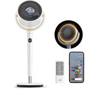 Ventilador de pie inteligente - Circulador de aire - Ventilador de mesa - Flujo de aire confortable - Silencioso y potente - 102 cm de altura - Blanco