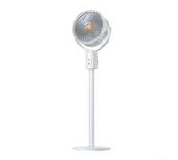 Ventilador de pie inteligente oscilante inalámbrico portátil (blanco | Diseño inalámbrico, altura ajustable, funcionamiento silencioso, construcción ABS, uso en el dormitorio y sala de estar