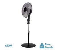 Ventilador de pie magico negr/gris 3 vel.45w 3aspas orientable fijo y