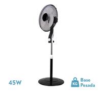 Ventilador de pie magico negro/blanco 3 vel.45w 3aspas orientable fijo