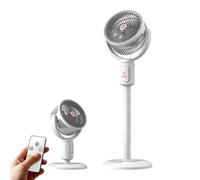 Ventilador de pie para dormitorio con mando a distancia, 5 velocidades 180° | Soporte versátil y potente, ventilador ergonómico, para dormitorio, sala de estar, cocina, oficina, mesita de noche