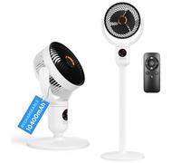 Ventilador de pie silencioso, con batería de 10400 mAh, conexión USB-C, oscilación de 90° y ajuste de inclinación de 120°