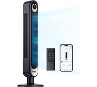 Ventilador de pie silencioso - Control de la temperatura ambiente - Panel de control inteligente - 106 cm - Negro