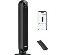Ventilador de pie silencioso - Refrigeración para espacios - Control mediante aplicación y por voz - 91 cm - Negro