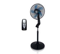 SOGO Ventilador de Pie Deluxe con Mando a Distancia y Temporizador, Potente, Silencioso, Oscilante, altura ajustable 120-145 cm con 3 velocdades, Diámetro 40cm, 5 aspas, 50W, Color Negro (SS-21280)
