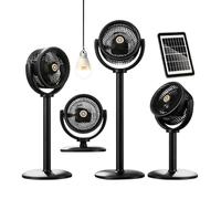 Ventilador de pie Soplador potente con energía solar, alturas | Ventilador de 5 velocidades para el hogar, garaje, oficina, patio, tienda, dormitorio, cuarto de baño, habitación I
