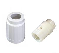 Ventilador de pie, tuerca de bloqueo de ajuste de altura, conector interior para tubo de extensión, compatible con la mayoría de ventiladores de pie estándar, plástico resistente, negro/blanco (25 mm