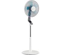 Ventilador de pie - Ventilador con base - Enfriamiento para el hogar - Flujo de aire potente - 40 cm - Blanco y azul