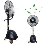 Ventilador De Pie, Ventilador De Pedestal Con Nebulizador Para Exteriores Con Oscilación De 90°, Ventilador De Refrigeración Industrial De 3 Velocidades Para Patio, Jardín Y Terraza Trasera - Ventila