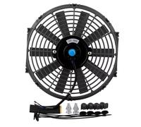 Ventilador de Radiador Coche Ventilador Refrigeración Motor Aceite Aluminio Radiador Motor Universal Intercooler Enfriador Aceite Ventilador Empuje Refrigeración Lgado 12 14 Pulgadas 12V(12Inch)