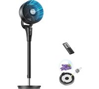 Ventilador de suelo eléctrico - Ventilador de pie silencioso - Enfría espacios - Potente circulación de aire - Alcance de hasta 24 metros - Color negro