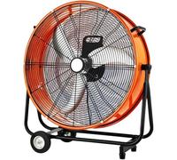 Ventilador de Suelo Industrial, Ventilador de Tambor de Alta Velocidad de 24 Pulgadas, circulador de Aire de Alta Resistencia de 250 W con 4 ajustes de Velocidad, inclinación de 130° y Rueda