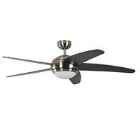 Ventilador de Techno Melton Níquel con Luz y Mando a Distancia, 132 cm, Palas Wanaque